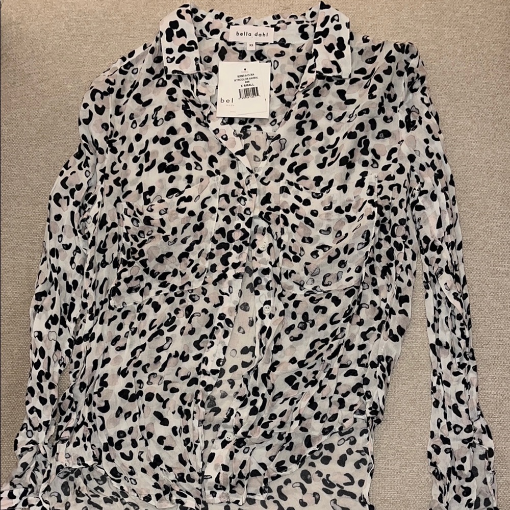 Bella Dahl Black and White Animal Print Shirt